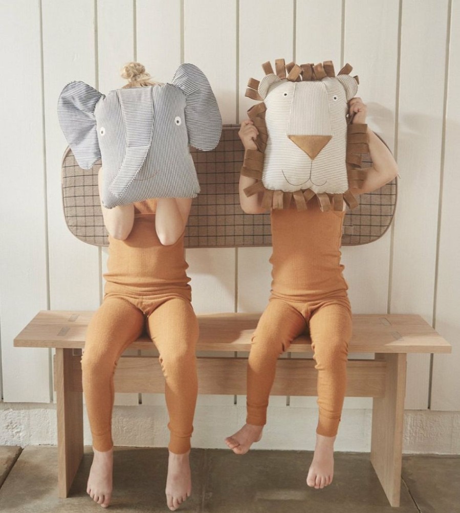 Kids Interiors & Decor * | Cushions Oyoy Erik Elephant Denim Cushion