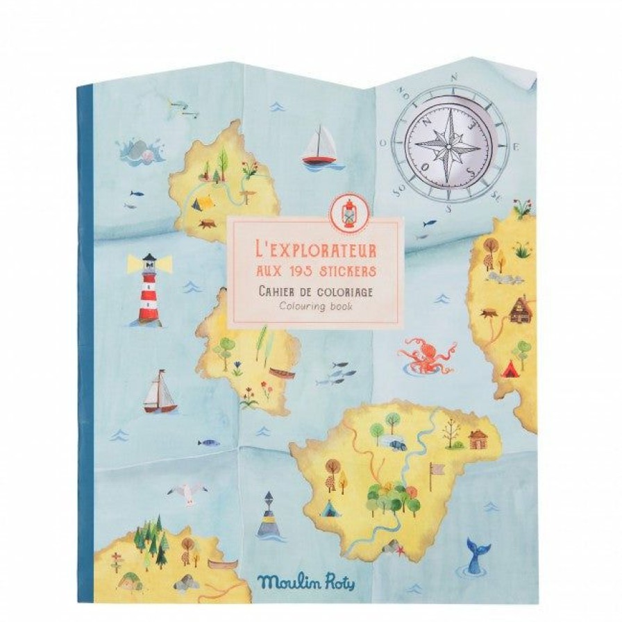 Gifts * | Books Moulin Roty Explorer Colouring & Sticker Book