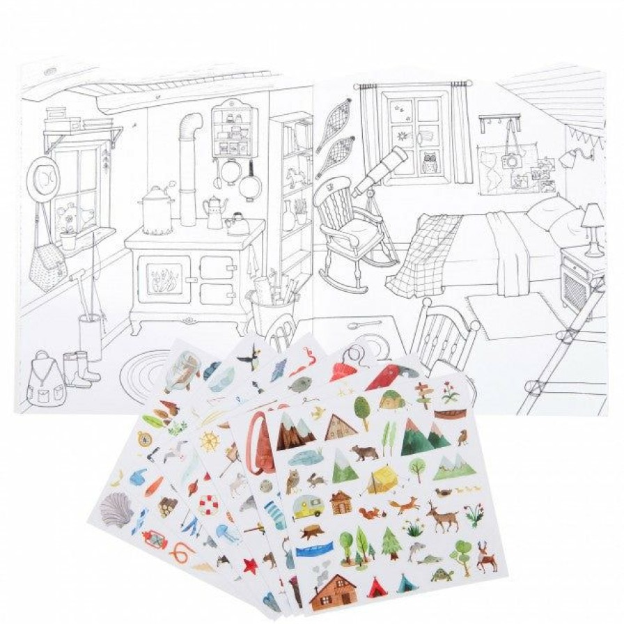 Gifts * | Books Moulin Roty Explorer Colouring & Sticker Book