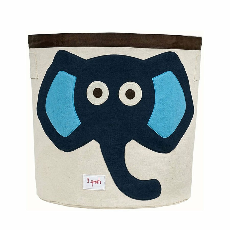 Kids Interiors & Decor * | Toy Storage Baskets 3 Sprouts Toy Storage Bin Blue Elephant