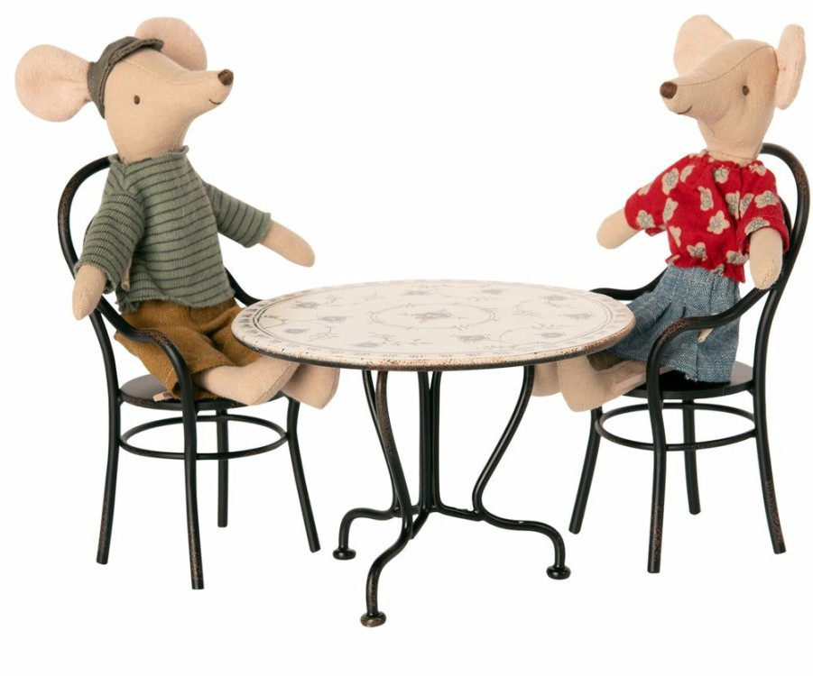 Gifts * | Maileg Mice & Bunnies Maileg Dining Table Set Anthracite