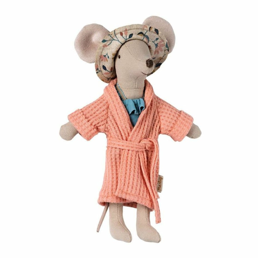 Play * | Maileg Mouse Bathrobe Coral New Arrivals