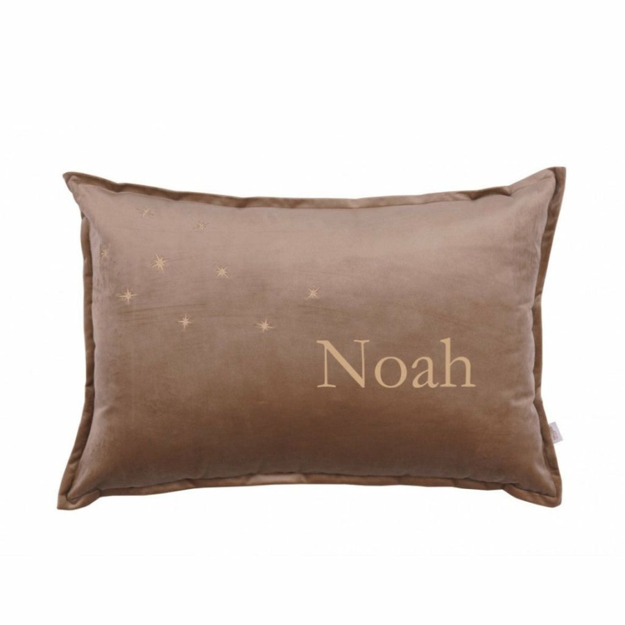 Kids Interiors & Decor * | Malomi Kids New Arrivals Personalised Luxury Velvet Cushion Latte