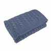 Kids Interiors & Decor * | Toffee Moon Cable Knit Cotton Baby Blanket Storm Blue