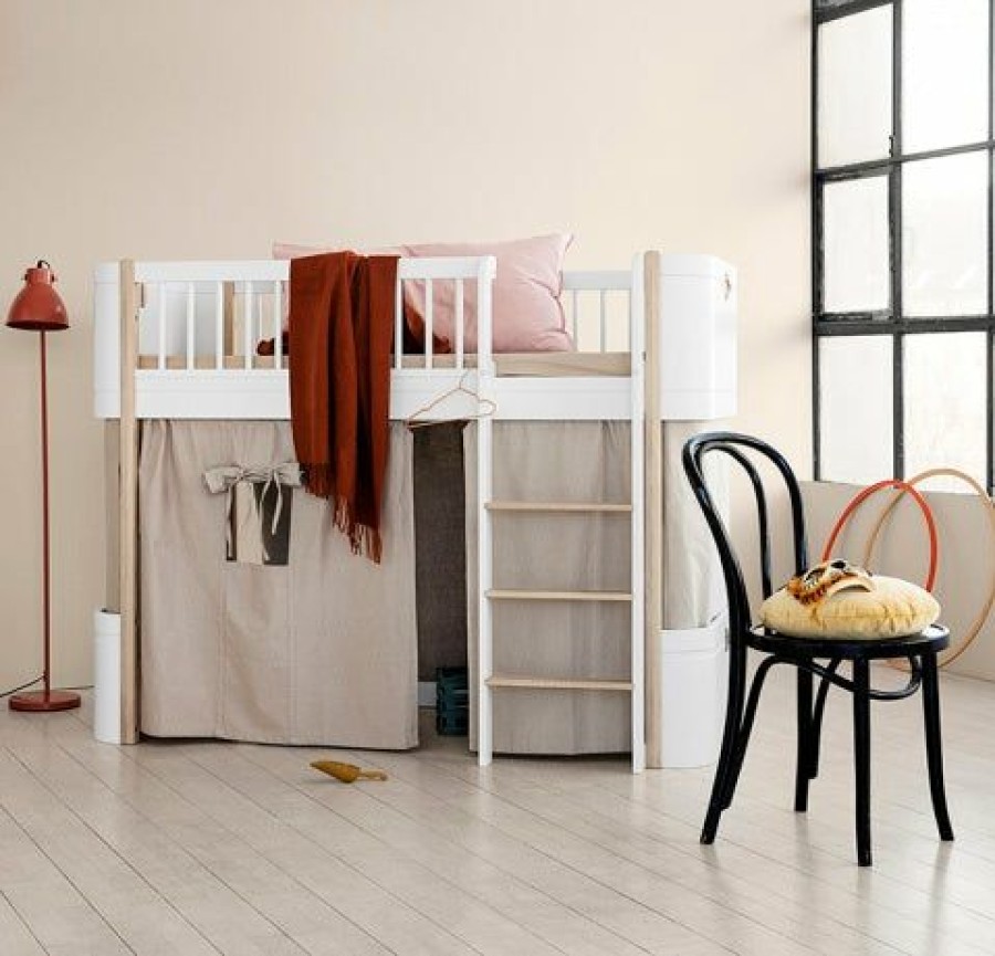 Kids Furniture * | Oliver Furniture Curtain For Wood Mini+ Low Loft Bed Various Colours Bunk Beds & Loft Beds