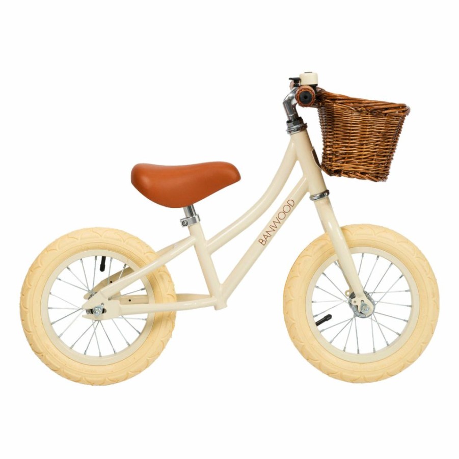 Gifts * | Banwood First Go Balance Bike Cream Kids Bikes & Ride Ons