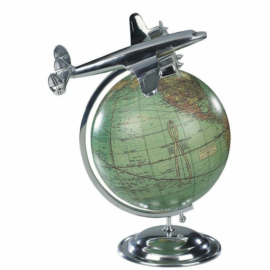 Kids Interiors & Decor * | Authentic Models Aviation Desk Globe On Top Of The World Decorative Items