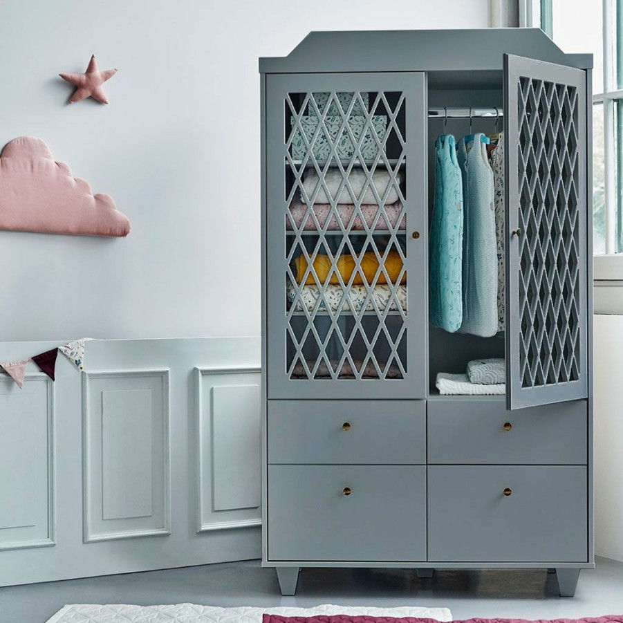 Kids Furniture * | Cam Cam Copenhagen Harlequin Wardrobe Grey Nursery Wardrobes