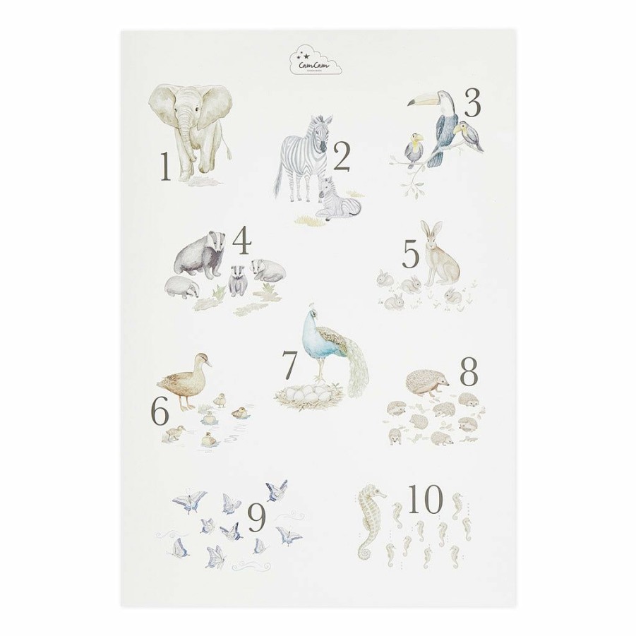 Kids Interiors & Decor * | Cam Cam Copenhagen Cam Cam Number Poster Prints & Wall Art