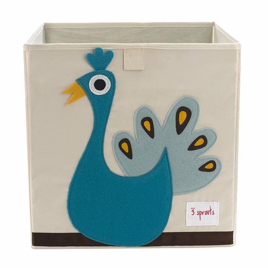 Kids Interiors & Decor * | 3 Sprouts Toy Storage Box Peacock