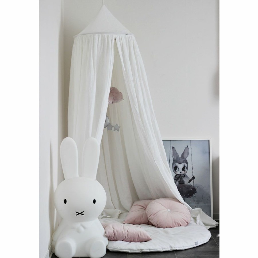 Kids Interiors & Decor * | Cotton & Sweets Linen Canopy White Canopies & Teepees