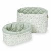 Kids Interiors & Decor * | Cam Cam Copenhagen Quilted Storage Basket Set Green Leaves