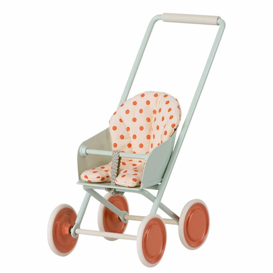 Gifts * | Maileg Micro Stroller Sky Blue New Arrivals