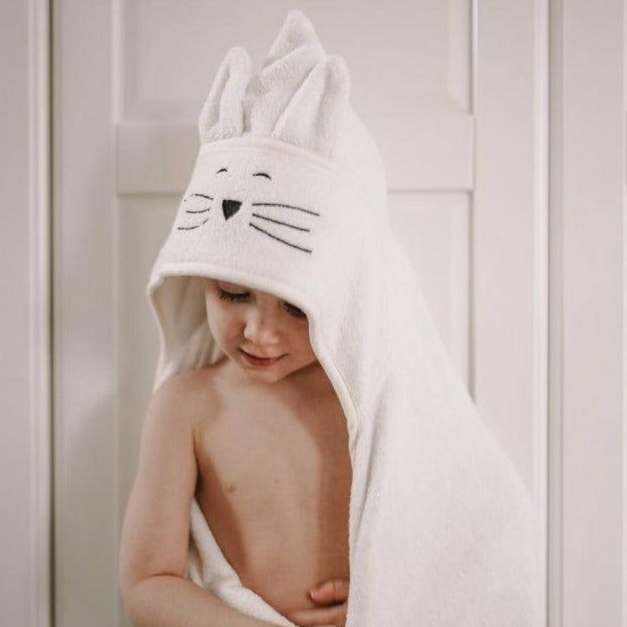 Gifts * | My Memi Large Cat Bamboo Baby Bath Towel Cream