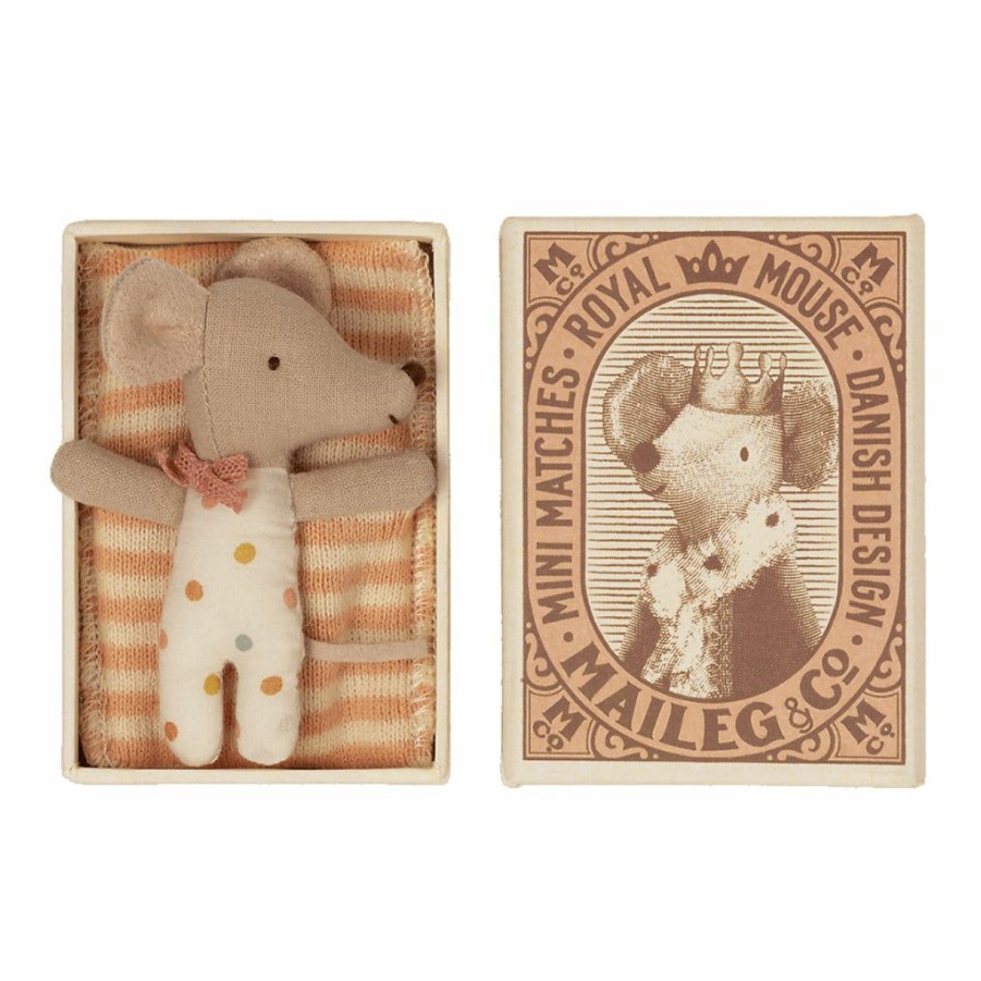 Play * | Josh & Jenna Maileg Baby Mouse In A Matchbox Girl New Arrivals