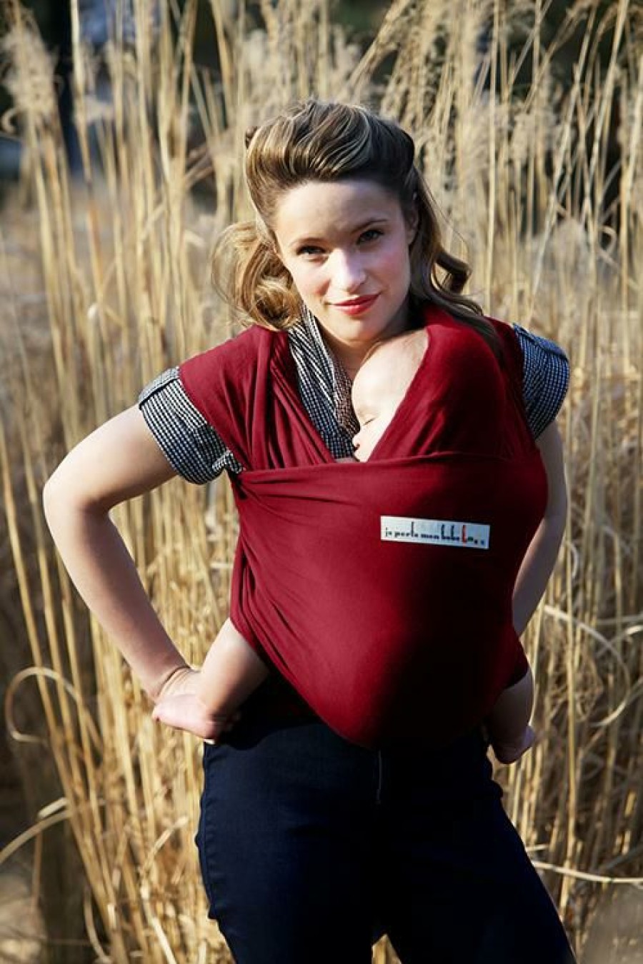 For Baby * | Baby Carriers & Slings Je Porte Mon Bebe Baby Wrap Basic Carmin Red