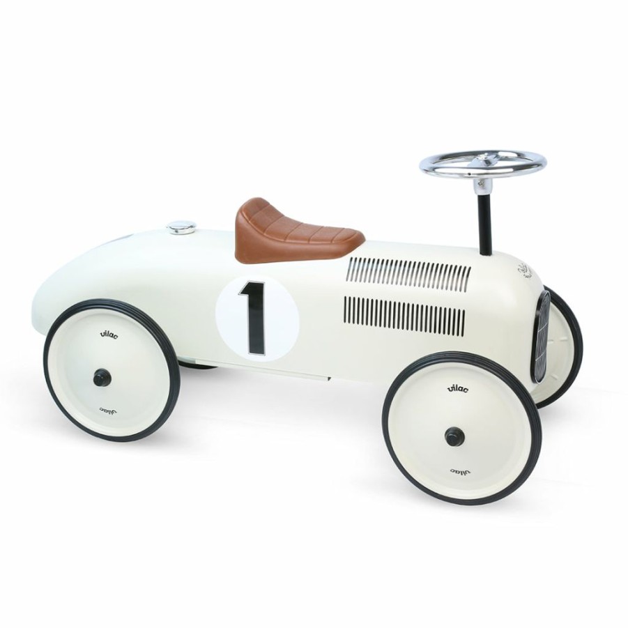 Gifts * | Kids Bikes & Ride Ons Vilac Vintage Ride On Car Off White