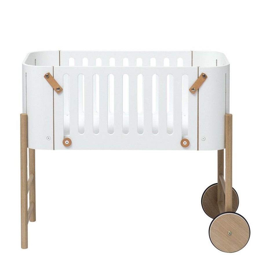 Kids Furniture * | Cots & Cribs Oliver Furniture Wood Co-Sleeper (Incl. Bench Conversion) White/Oak