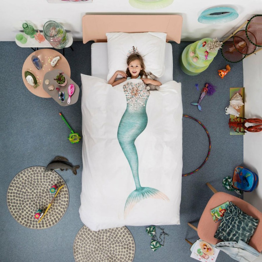 Kids Interiors & Decor * | Snurk Mermaid Organic Bedding Set