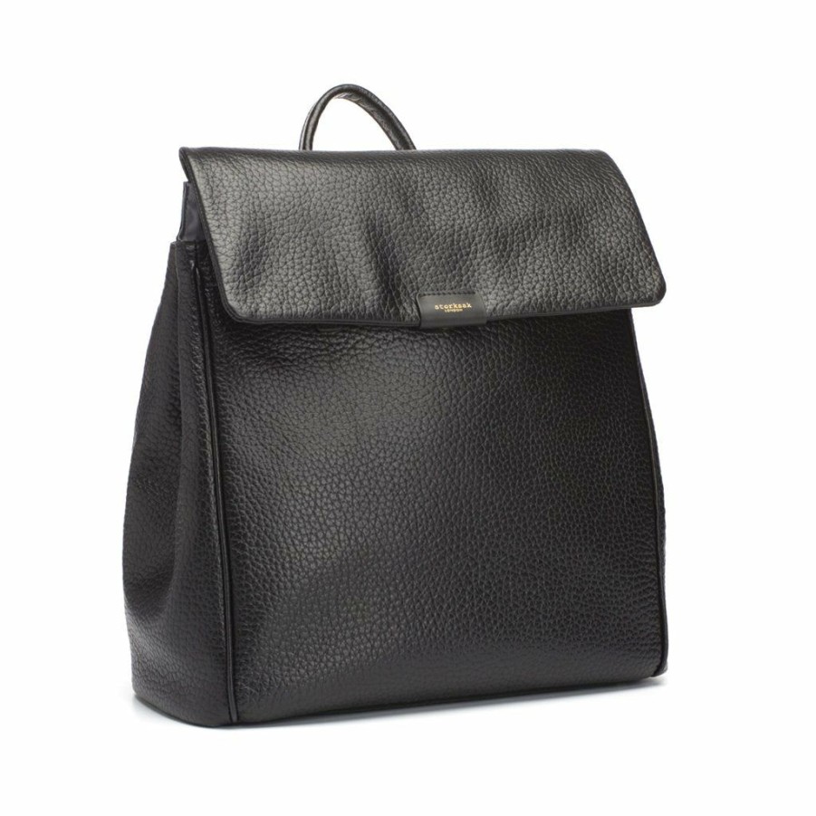 For Baby * | Storksak St James Leather Backpack Black