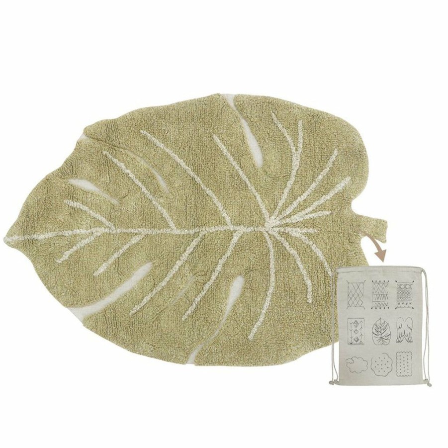 Kids Interiors & Decor * | Rugs Lorena Canals Machine Washable Rug Mini Monstera Leaf Olive