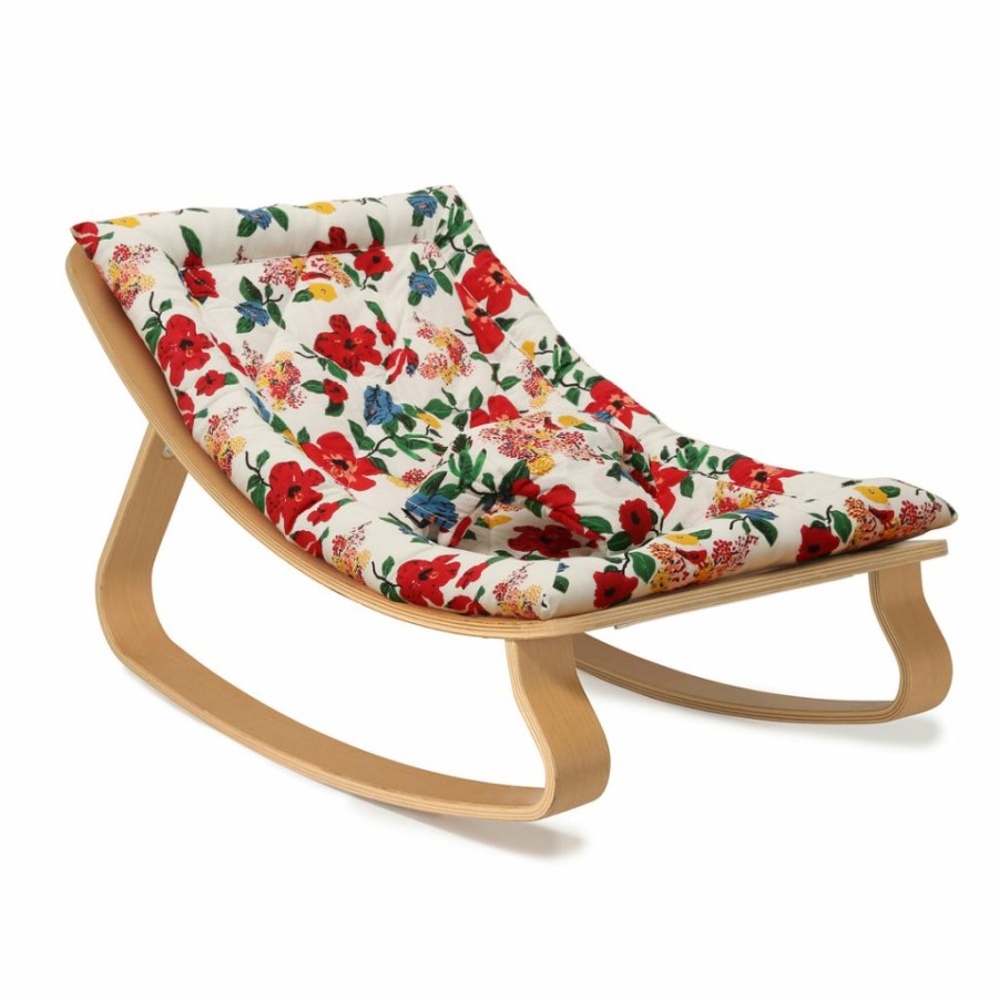 For Baby * | Charlie Crane Levo Baby Rocker Beech + Hibiscus Cushion