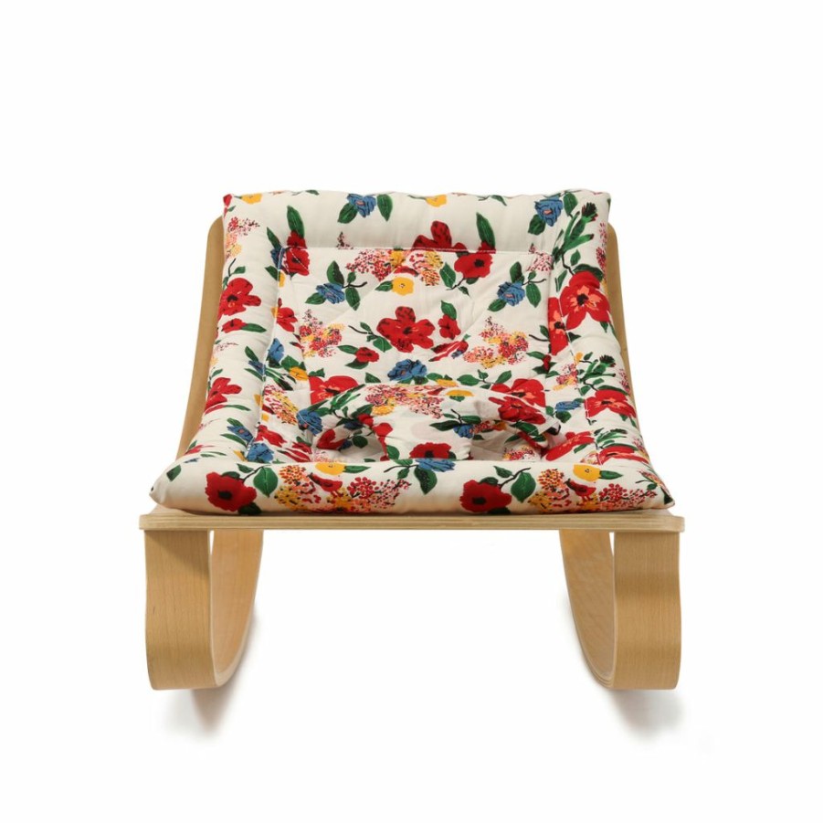 For Baby * | Charlie Crane Levo Baby Rocker Beech + Hibiscus Cushion