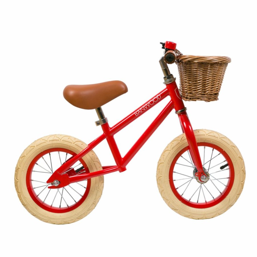 Gifts * | Banwood First Go Balance Bike Red Kids Bikes & Ride Ons