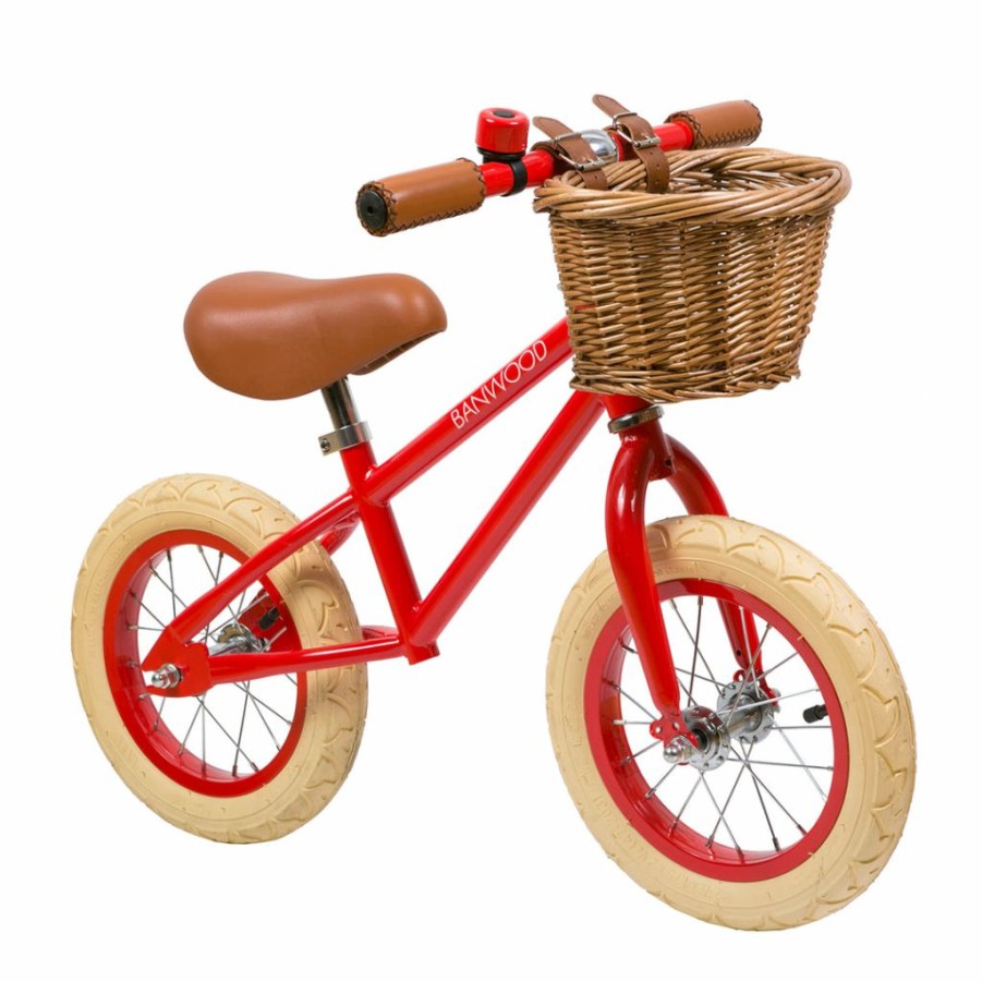 Gifts * | Banwood First Go Balance Bike Red Kids Bikes & Ride Ons