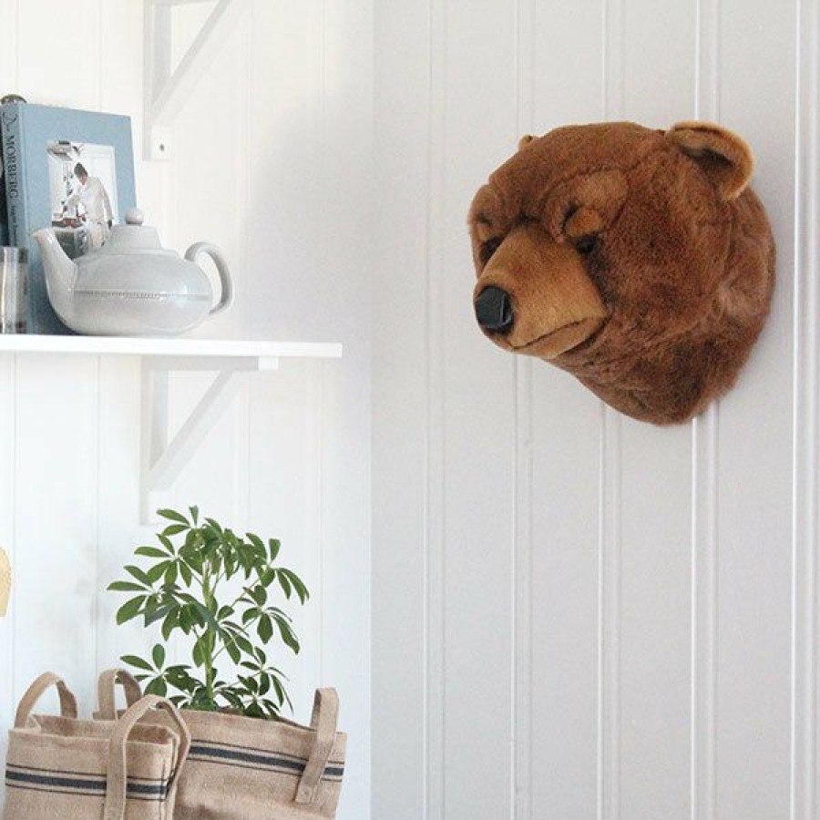 Kids Interiors & Decor * | Wild & Soft Wall Toy Oliver The Brown Bear Wall Decoration