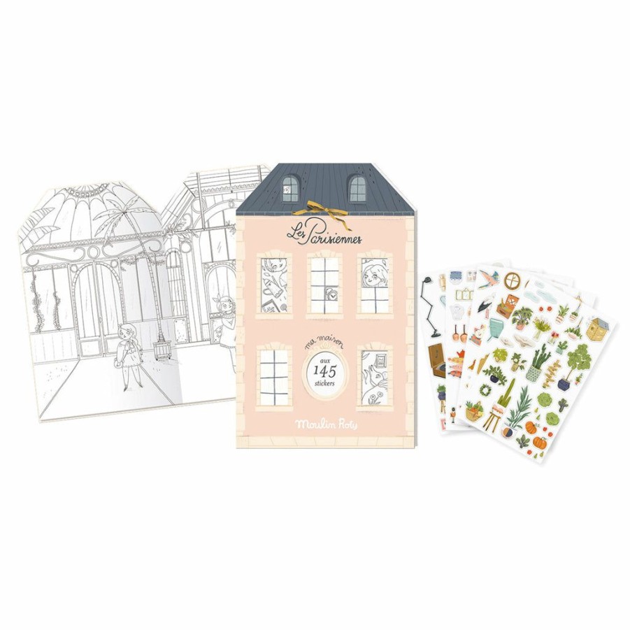 Gifts * | Moulin Roty Les Parisiennes Hose Colouring Book + 145 Stickers Books