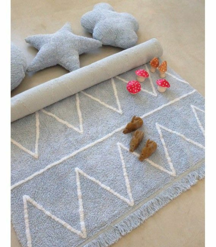 Kids Interiors & Decor * | Lorena Canals Machine Washable Rug Hippy Soft Blue