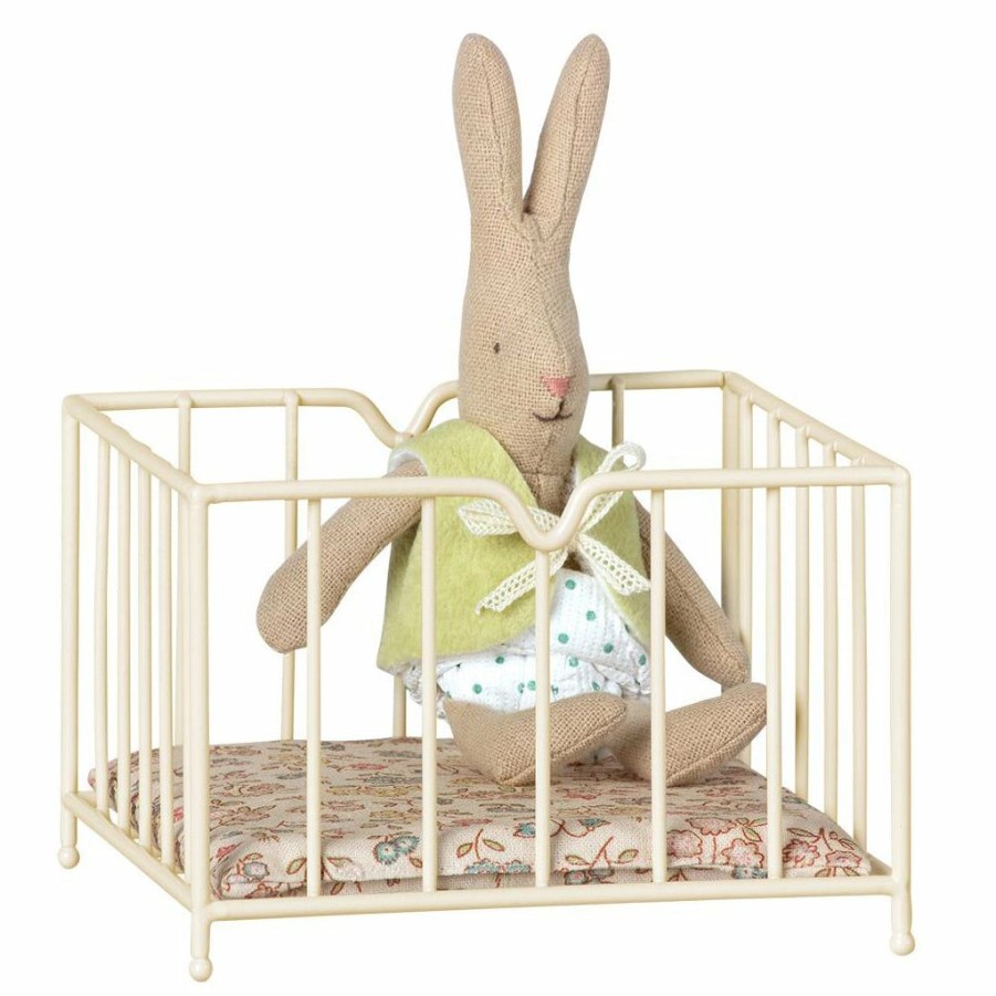 Gifts * | Maileg Mice & Bunnies Maileg Micro Playpen Off White