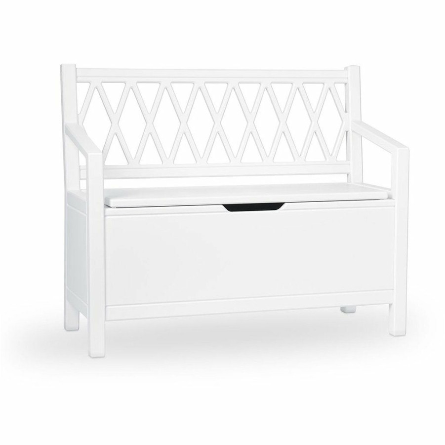 Kids Furniture * | Cam Cam Copenhagen Harlequin Kids Storage Bench White Kids Tables & Chairs