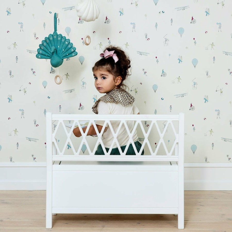 Kids Furniture * | Cam Cam Copenhagen Harlequin Kids Storage Bench White Kids Tables & Chairs