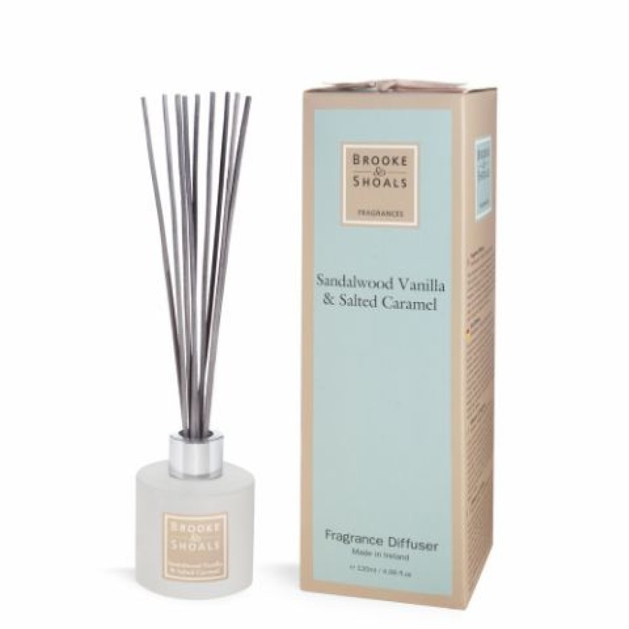 Gifts * | Brooke & Shoals Candles & Diffusers Brook & Shoals Reed Diffuser Sandalwood Vanilla & Salted Caramel