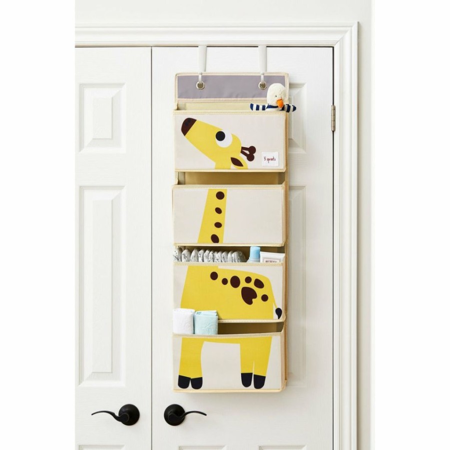 Kids Interiors & Decor * | Nursery Storage Caddy'S 3 Sprouts Wall Organiser Giraffe