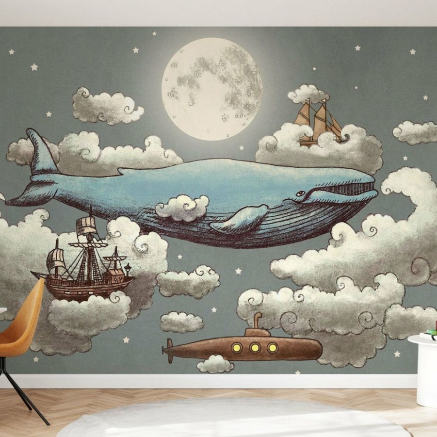 Kids Interiors & Decor * | Photowall Kids Custom Wall Mural Ocean Sky New Arrivals