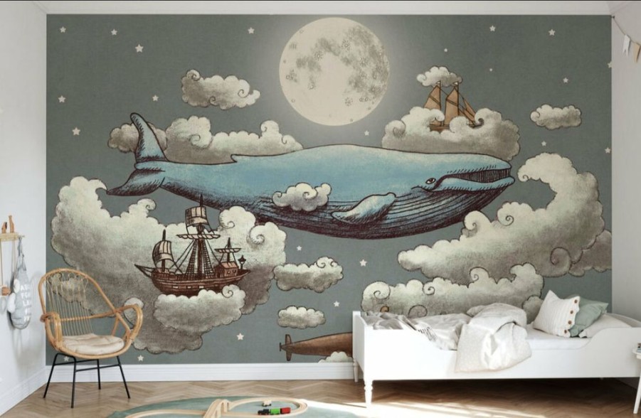 Kids Interiors & Decor * | Photowall Kids Custom Wall Mural Ocean Sky New Arrivals