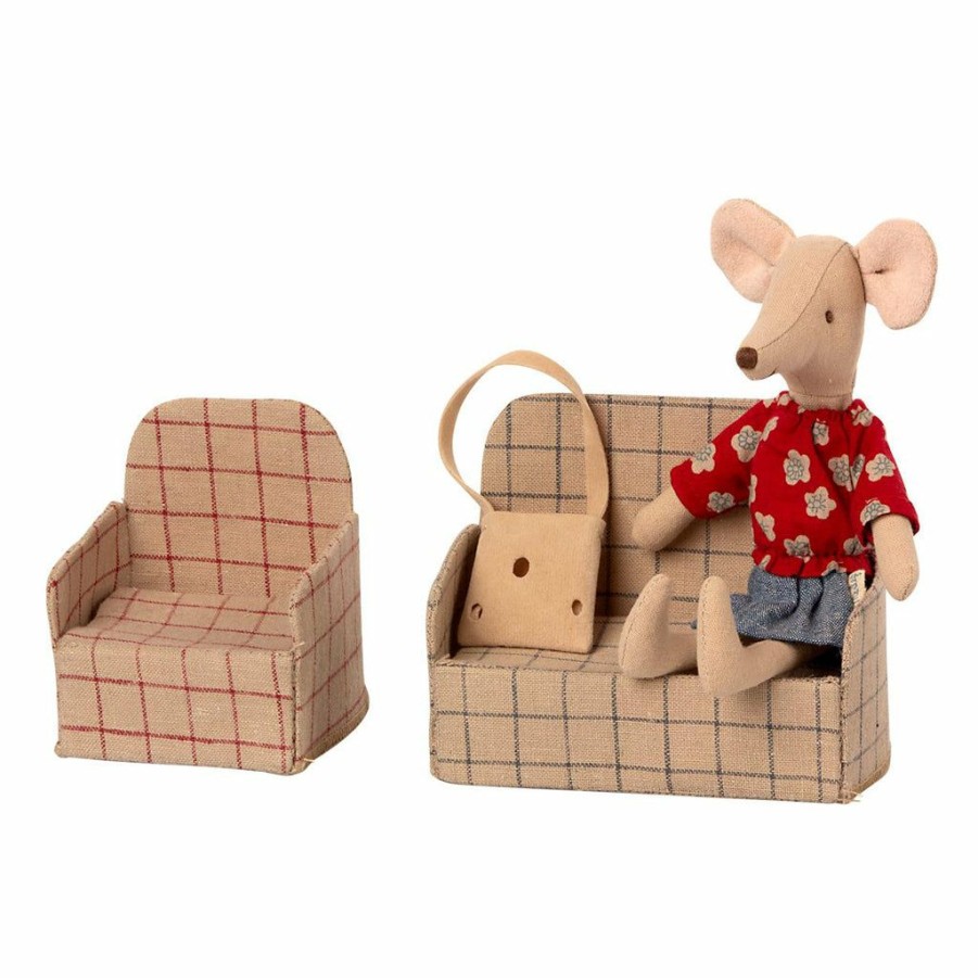 Play * | Maileg Mice & Bunnies Maileg Mouse Couch Beige